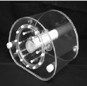 Fig. 2. This is Flanged Jaszczak ECT phantom which has solid  spheres and numerous cold rods inside.