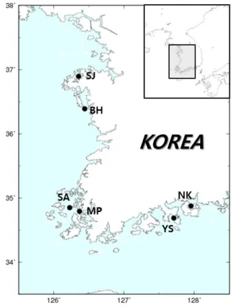 Fig.  1.  Location  of  6  the  RISA  stations.