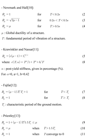 Table 5.  Response modification factor(Average of 4 methods) Story