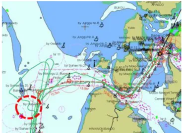 Fig.  3.  Sea  route  of  test  ship.