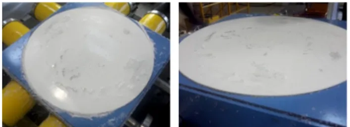 Fig. 17.  Friction materials test of Improved PTFE (400cycle) 5. 결 론 본 연구에서는 원전 구조물에 적용하기 위한 EQS 면진장치의 개선 사 항을 도출하였고, 개선 사항이 반영된 EQS 면진장치를 제작 및 시험하여  기존의 EQS와 비교 분석하였다