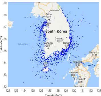 Fig.  1.  Distribution  of  ship  collision  accidents. 