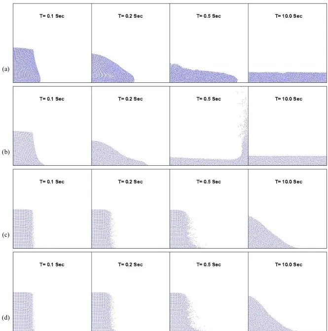 Fig.  4.  Snapshots  from  Fluid  and  Solid  Particle  Simulation  (a)     ×    ,  (b)     ×      (c)  Friction  coef