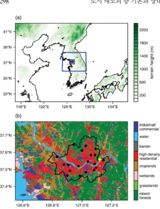 Fig.  3.  (a)  Surface  weather  chart  and  (b)  infrared  satellite image  at  1500 LST  22  June  2020  provided  by  the  Korea Meteorological Administration.