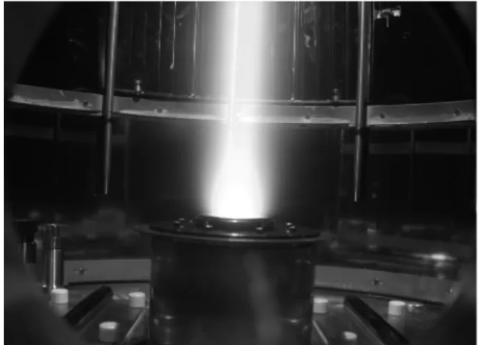 Fig. 2. Plasma in HCD ion plating under Ar 20 sccm, N 2  120 sccm. 