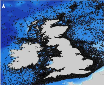 Fig.  2.  UK’s  Potentially  Polluting  Wrecks  (Goodwyn,  2011). 일본3.3  법적 근거 1)  일본에서는 침몰선박 관리 및 처리와 관련하여 하나의 단 행법으로 통일화 되어 있는 것이 아니라 각각의 개별법령 ,  에 산재되어 있는데 대표적인 개별법령은  ,  해상교통안전 법 ,  항칙법 ,  항만법 ,  해양오염등 및 해상재해의  방지에 관한 법률 이 있다