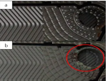 Fig.  12.  Pictures  of  scale  part  for  heat  plate  after  operation  (a: 