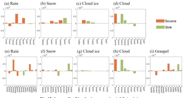 Fig. 12. Same as Fig. 7 but for the mesoscale rainfall simulation.