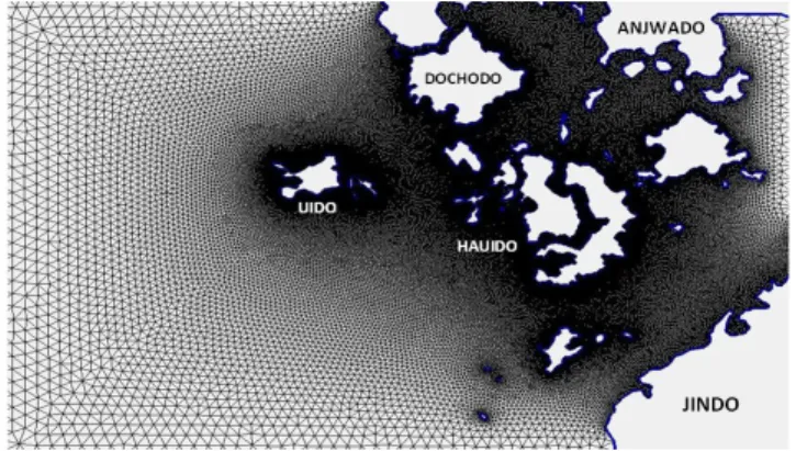 Fig.  3.  Tidal  height  and  observation  point  near  Ui-do. 