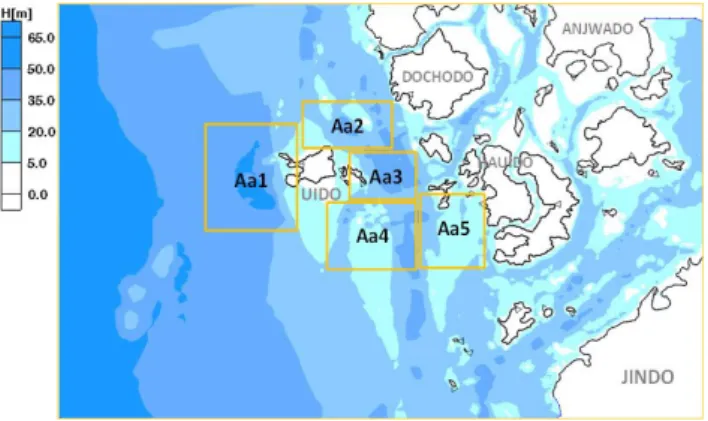 Fig.  6.  Bathymetry  of  Uido,  showing  assessment  area  for  tidal  energy.