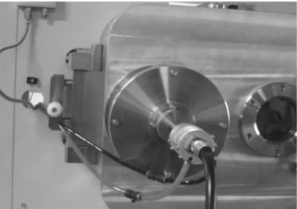 Fig. 4. Turbo pump attached to the small magnetron sputtering apparatus.