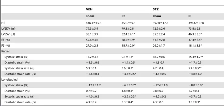 Table 1. Echocardiographic measurements 24 hours after IR.