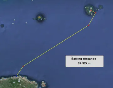 Fig.  8.  Sailing  yachts  route  of  Yeosu-Geomundo.