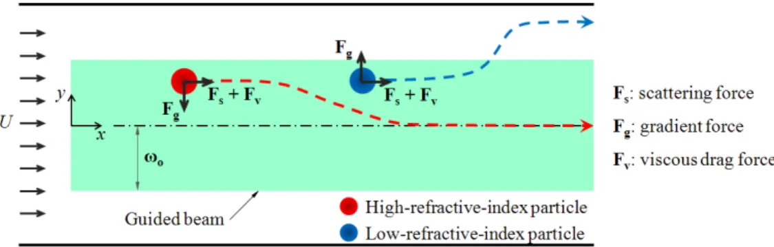 Fig. 2. Force balance in a guided light beam. 