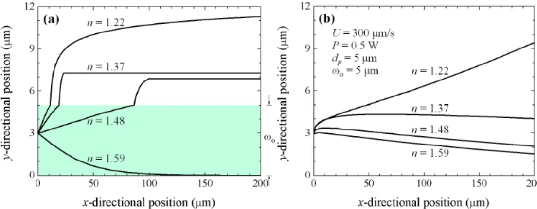 Fig.  3.  Refractive  index  profiles  along  the  direction  of  flow  in  the  L 2   waveguide  particle 
