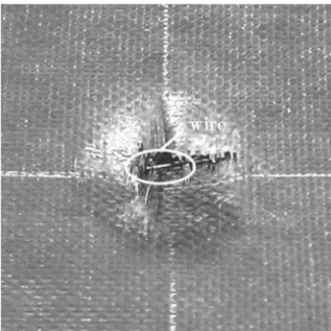 Fig. 5. Impact damage of SMAHC plate