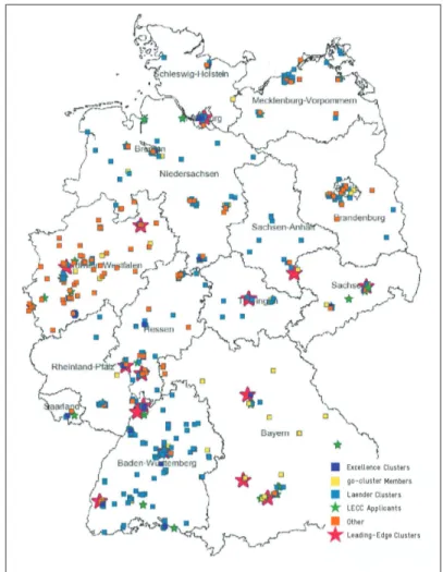 Abbildung 1. Cluster und Netzwerke in Deutschland, 2013 (Clusters and networks at the federal   and Länder level in Germany, 2013)