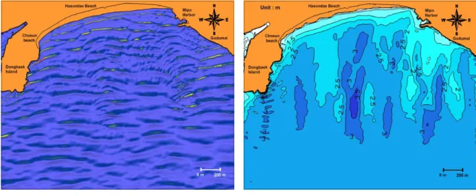 Fig.  5.  Calculated  wave  break  point  and  wave  set-up  contour  during  Typhoon  NAKRI(1412).