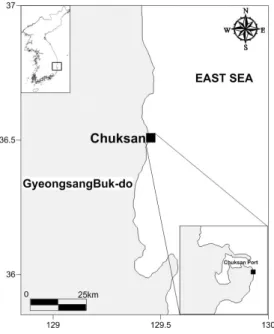 Fig.  1.  A  map  showing  the  location  at  Chuksan  on  the  East  Coast.