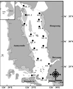 Fig.  1.  Map  of  the  sampling  station  in  Cheonsu  Bay.