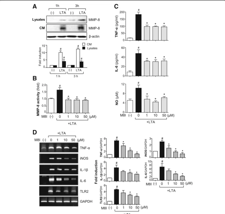 Fig. 2 M8I suppressed the expression of pro-inflammatory molecules in LTA-stimulated astrocytes