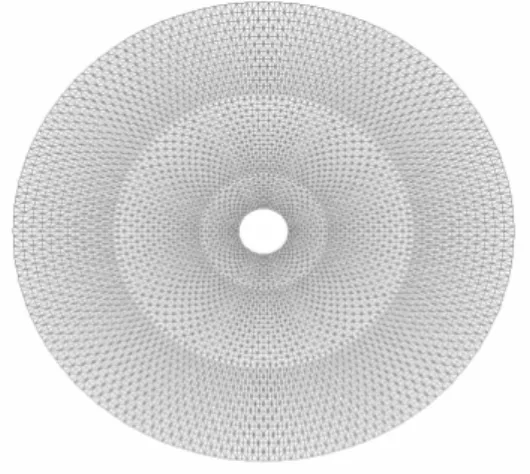 Fig. 1 Finite element layout for the analysis model having a regular charge hole 