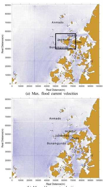 Fig.  4.  Velocity  distribution  in  the  Bunamgun-do  areas.