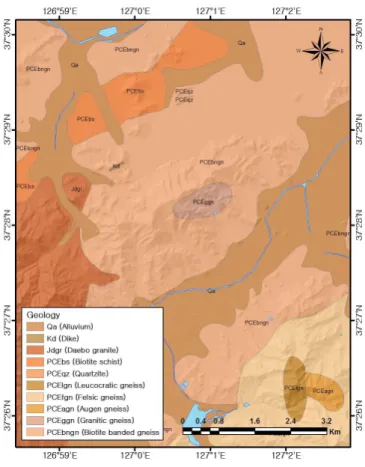 Fig. 2. Geological map of the study area.