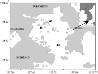 Fig. 1. A map showing the sampling sites in the study area.
