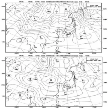 Fig.  10.  Variation  of  snowfall  and  Qe  (latent  heat)  +  Qs        (sensible  heat)  at  winter  season  (Dec.～Feb)  in          Mokpo