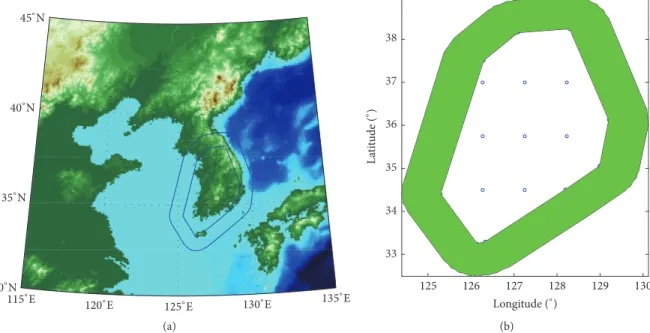 Figure 1: Example region (a) and the polygon made by convex hull mapping (b).