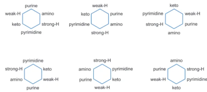 Figure 2. Six combinations of heterogenic cycle in 2D space.