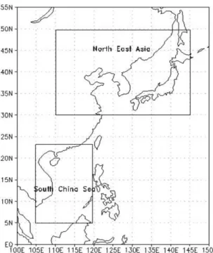 Fig. 3. The 11-year running correlation coefficients between Sea Surface temperature and precipitation over South China Sea for the period of 1979~2011