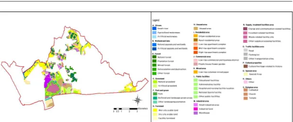 Figure 2. Map of biotope(large) in planned urbanizing area 라질 위기에 있다고 판단된다. 자연녹지지역의 상당한 면적이 훼손되었고, 훼손될 가능성이 큰 것으로 판단되었다