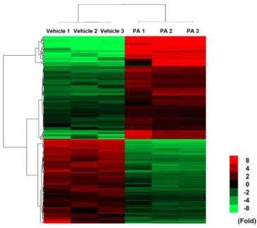 Figure 3.  Expression profile of miRNA in exosomes. The heat map shows miRNAs that were significantly 