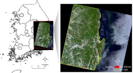 Figure 1. Study site(Landsat 8 OLI, path 114, row 35)