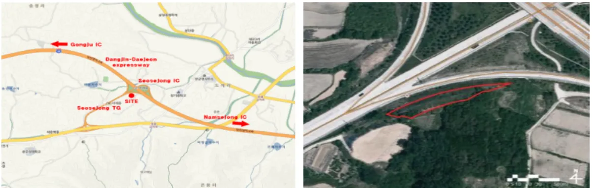 Figure  1.  Location  map  of  test  construction  in  Seosejong  IC