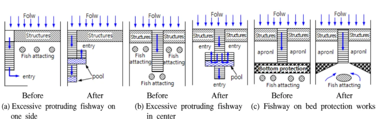 Figure  2.  Improvement  methods  of  fishways. 