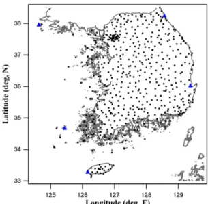 Fig. 1. Surface and radiosonde measurement sites (square:
