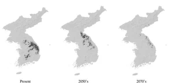 Table  6.  Potential  area  of  Pinus  koraiensis  by  Province. (unit:  ha,  %)