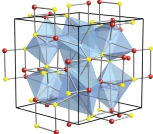 FIG. 1. (Color online) Rhombohedral (R3) unit cell of a PSTS, such as a CoX 1.5 Y 1.5 compound containing CoX 3 Y 3 octahedra.