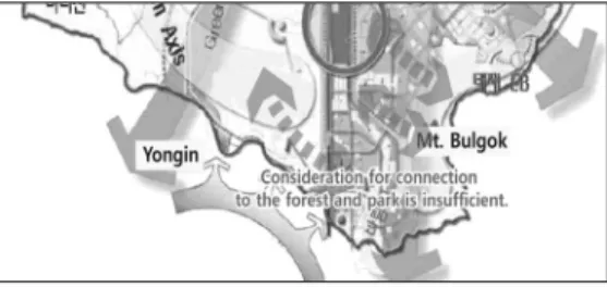 Figure  5.  Forest  area  in  the  1990s  than  in  the  1980s  in  Seongnam  case.