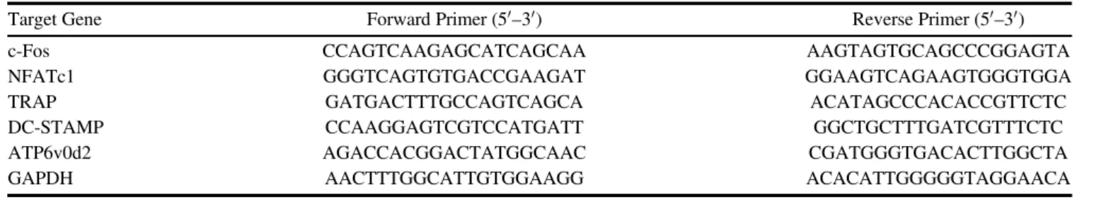 Table 3. Primer sequences used in this study.
