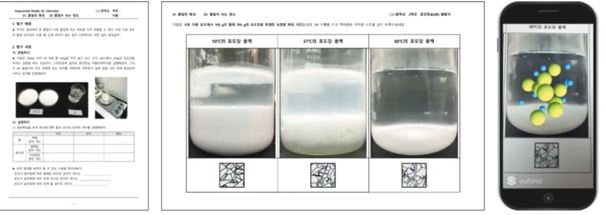 Figure  1.  Examples  of  worksheet  and  augmented  reality  contents