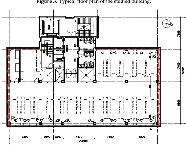 Figure 3. Typical floor plan of the studied building. 