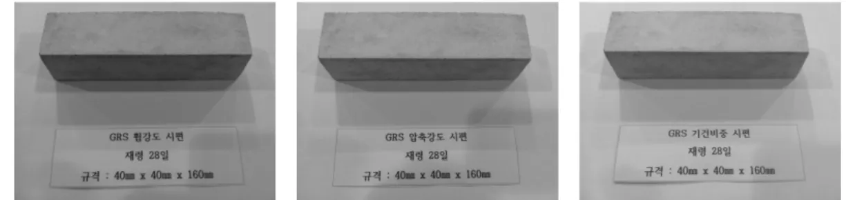 Table  2.  The  manufacture  of  specimen  for  GRS  performance  test.