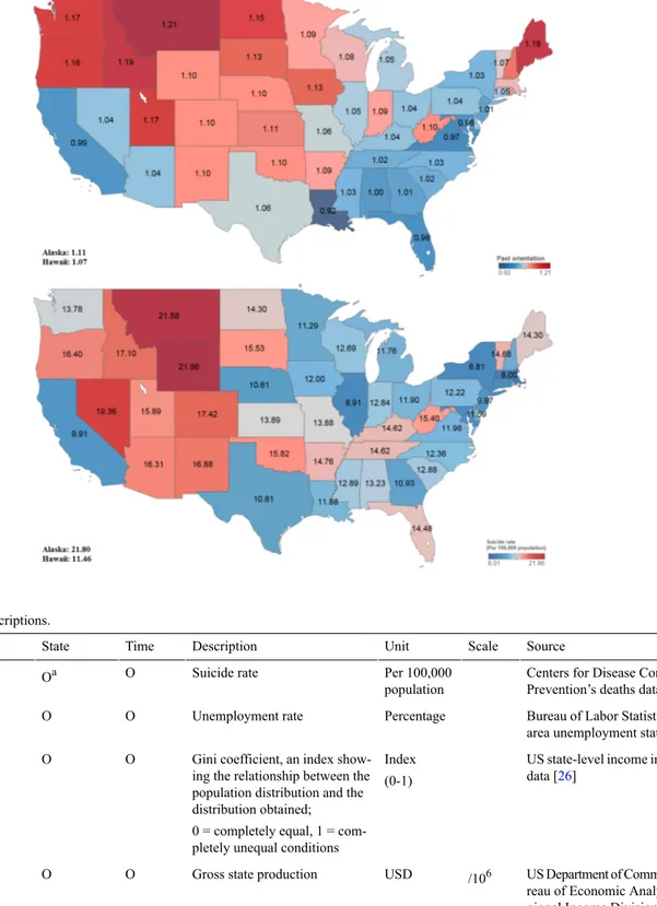Figure 1.  Past orientation index and suicide rates by US state.