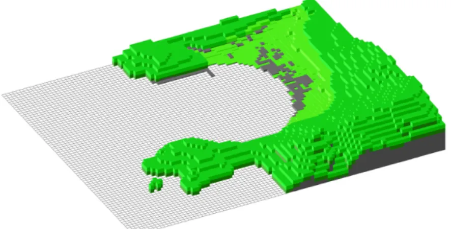 Fig. 2. Surface boundary outlines of Envi-met model.