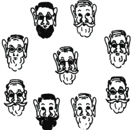Figure 1. Example of family resemblance  (Armstrong  et al., 1983) 가족유사성 개념은 한 가족의 구성원들이 모두 공통적으로 똑같은  특성을 지니지는 않으나,  서로 교차하며 부분적으로 유사하므로 한  가족으로서 인식이 가능함을 의미하는 개념이다 