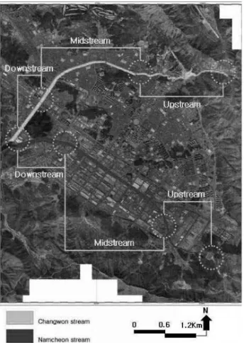 Figure 1. The map of surveyed sites (Source：Provided by Changwon-si). 계의 고유 특성을 가지기 때문에 연구대상지로선정하였다.2